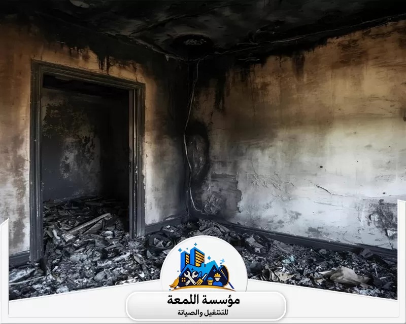 شركة تنظيف منازل بعد الحريق بالرياض والخرج 0565283428 شركة اللمعة تنظيف شامل للمباني بعد الحريق. يتم شفط السناج والرماد من الجدران والأرضيات باستخدام مكنسة متخصصة.