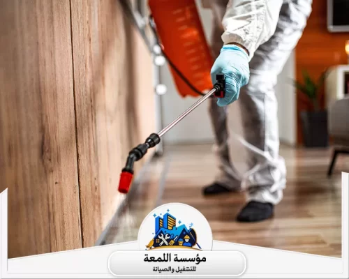 إبادة حشرات بالرياض 0502971730 شركة اللمعة فني محترف يستخدم معدات دقيقة لرش المبيدات، مما يضمن التغطية الكاملة والقضاء الفعال على الآفات.